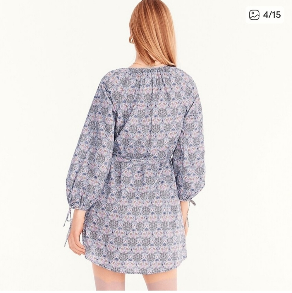 🆕️ J. Crew Liberty® Of London Fabric Button Front floral Shirt Dress Medium NWT - Picture 4 of 13